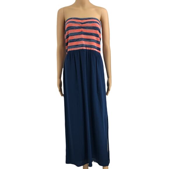 Rachel Rachel Roy LARGE Blue Bandage Top Strapless Sheath Maxi Tube Dress - Picture 1 of 8